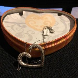 Brighton Cristalina Heart Necklace Silver